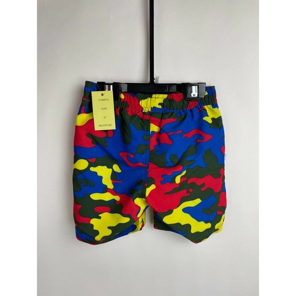 True Religion Olive Size 2T UPF 50+ Rash Guard Swim Trunk Set New $79 - Picture 3 of 10